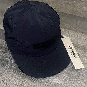 Fear of God Essentials Black Nylon Cap with Tonal Logo